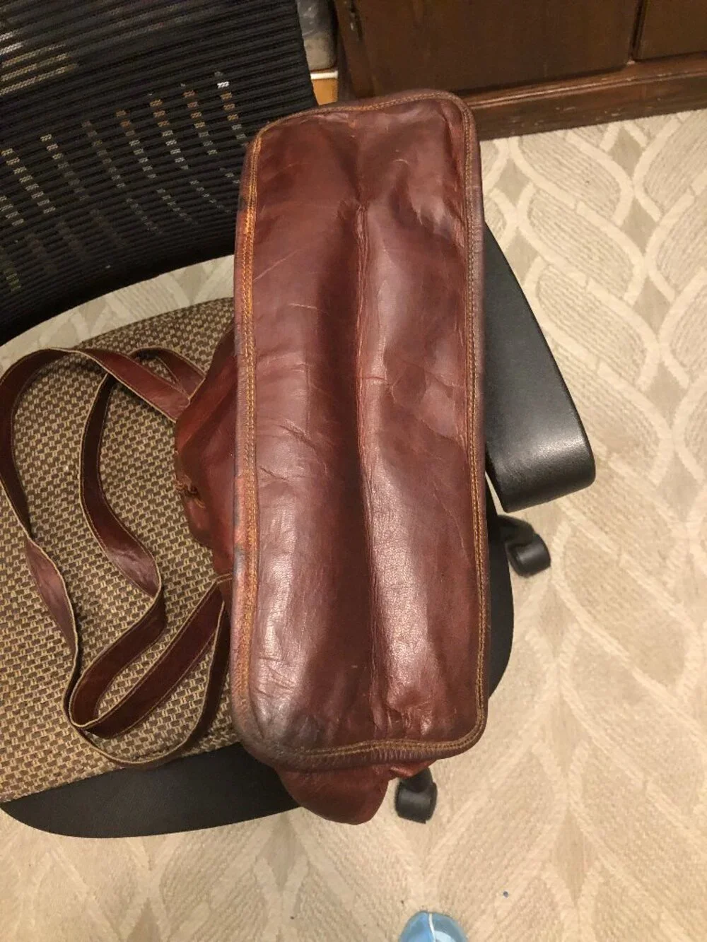Vintage Leather Tote Bag